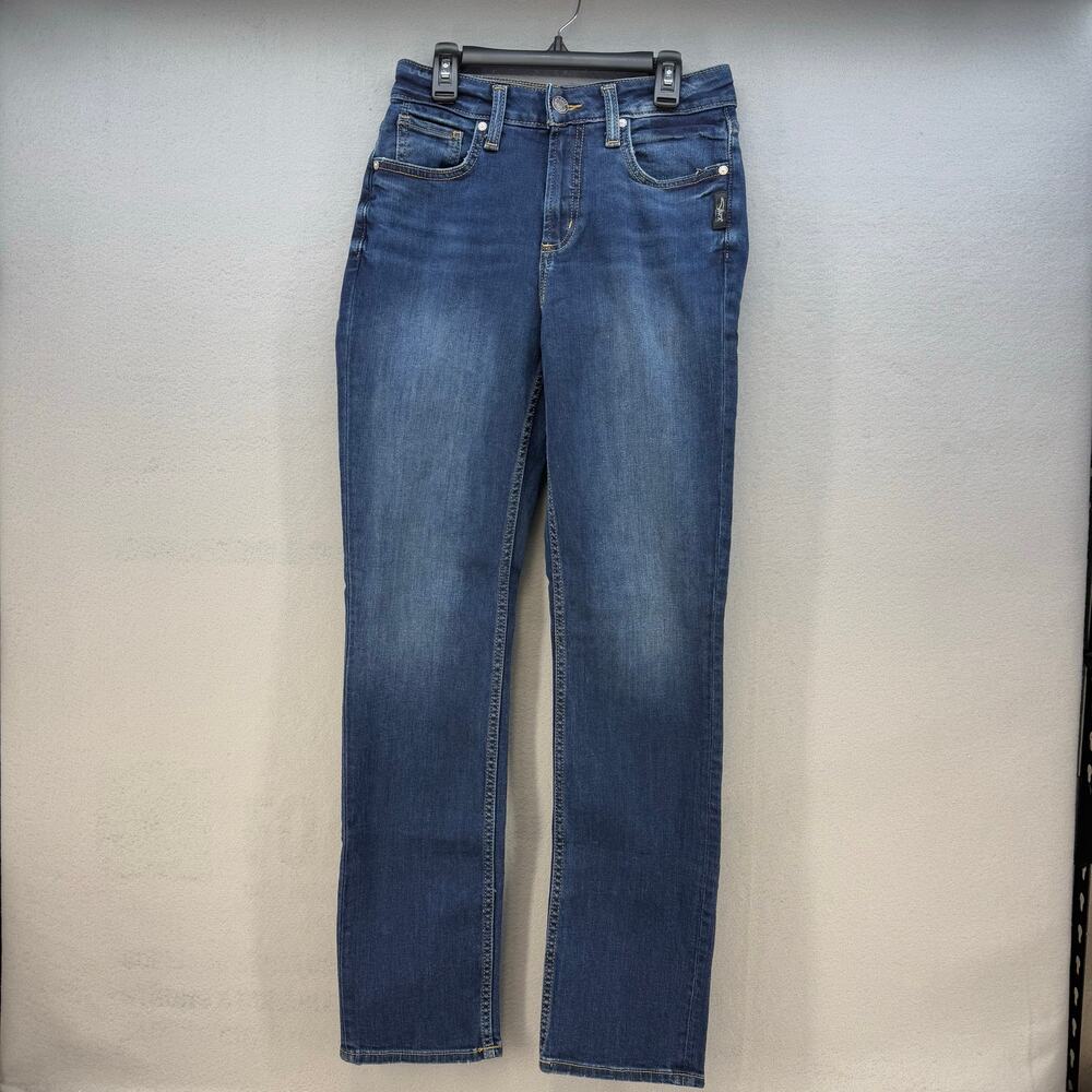 Silver Jeans Women's Jeans 27x31 (4) Blue Avery Straight Leg Preppy Normcore
